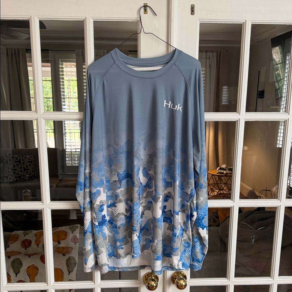 Huk Light Blue Camo Performance Shirt